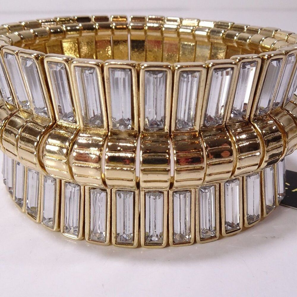 Cache Crystal Baguette Bubble Stretch Bracelet NWT 58